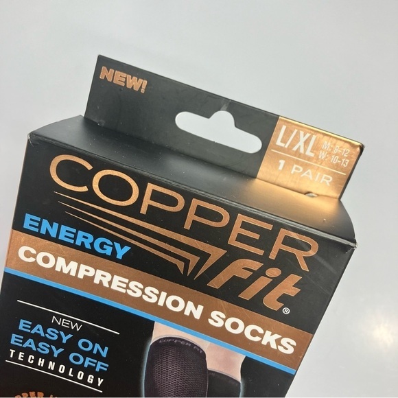 Copperfit energy compression socks black 1 pair size Large/XL - Picture 4 of 7